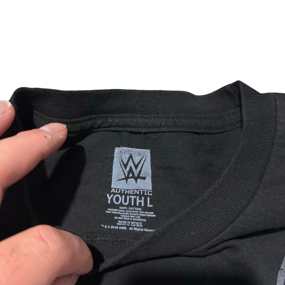 Roman Reigns WWE Authentic Spare No One Spear Everyone Youth Large Black T-Shirt - Picture 3 of 7